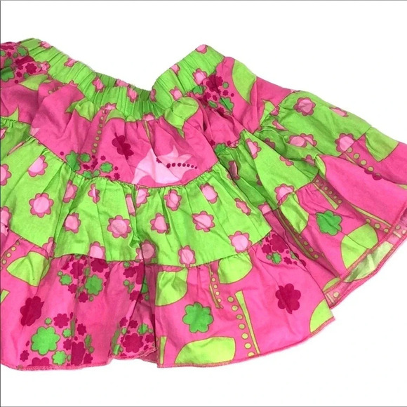 CORKYS KIDS EUC GIRLS BOUTIQUE SKIRT PINK GREEN SUMMER CASUAL SCHOOL SIZE 4T - Picture 3 of 6